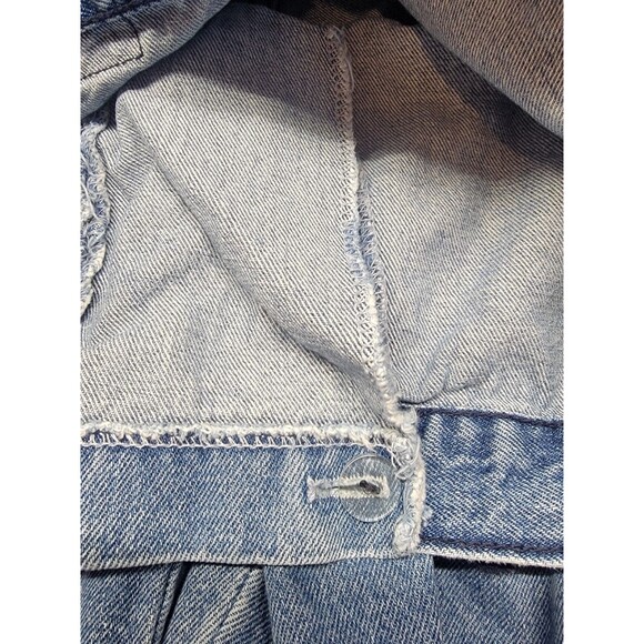 Blue Lace Up Mid Rise Flare Leg Side Stripes Y2K Rare Jeans Size 9 - Picture 10 of 10